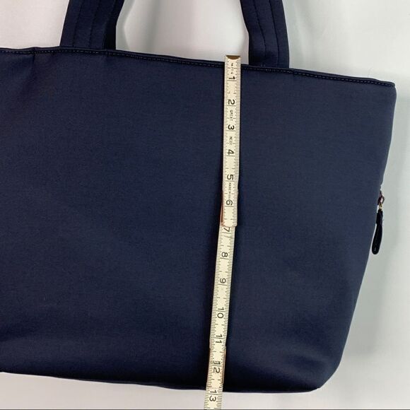 Stella & Dot Navy Blue Bow Front Nylon Tote Bag purse organizer designer - Picture 6 of 11
